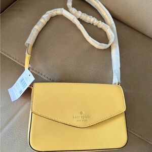 SALE ❤️ $279 MSRP NWT Kate Spade Yellow Saffiano Leather Envelope Crossbody Bag